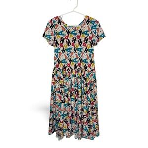 Dot Dot Smile Happy Birthday Confetti Maxi Dress Girls Size 8/10